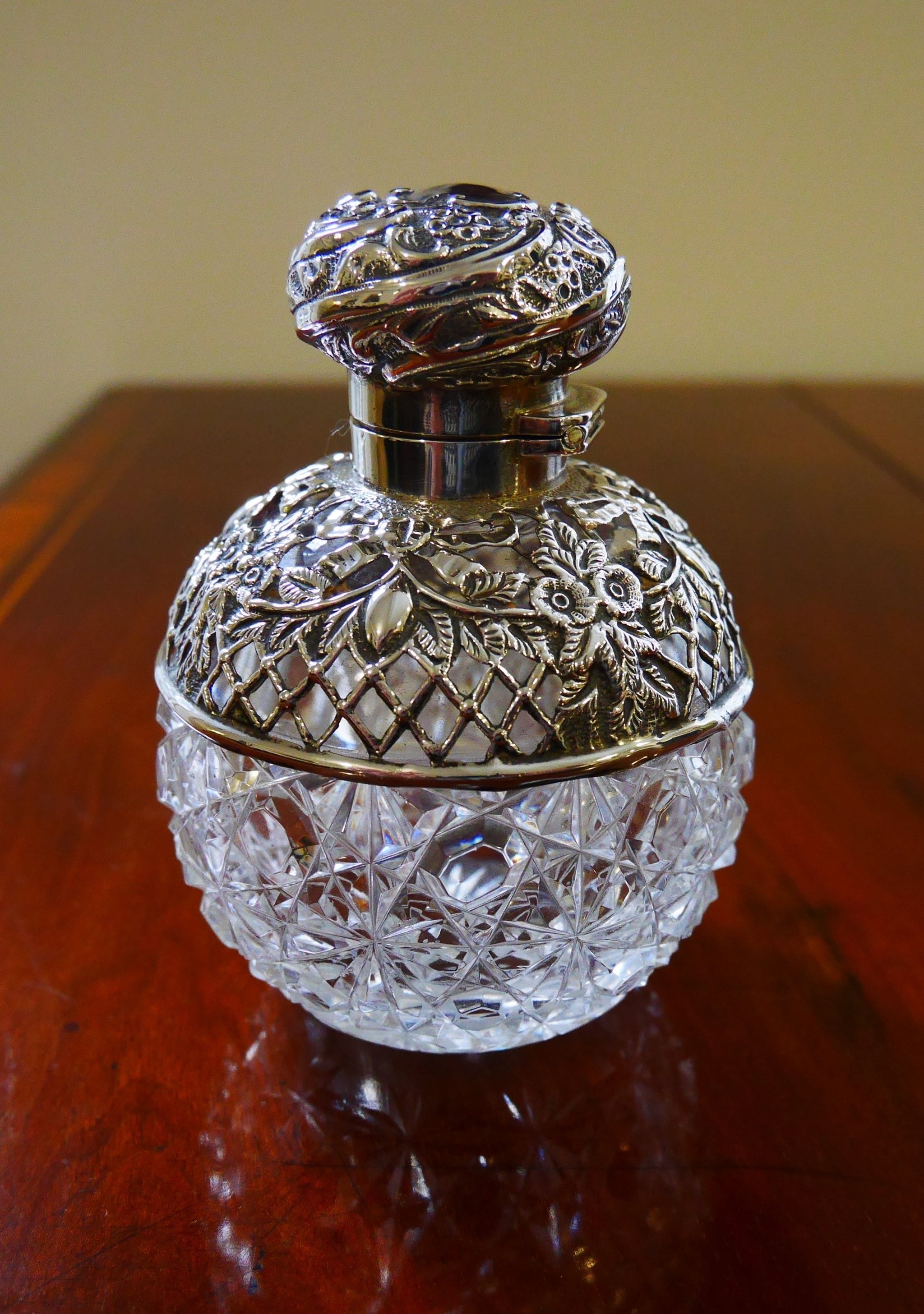 Silver Mounted Glass Scent Bottle